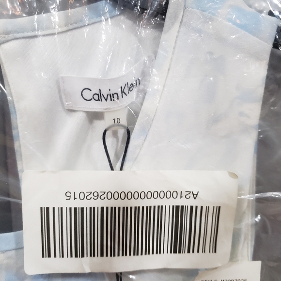 NWT CALVIN KLEIN New Collection Printed Pleated Shift Dress(10) - Picture 7 of 9